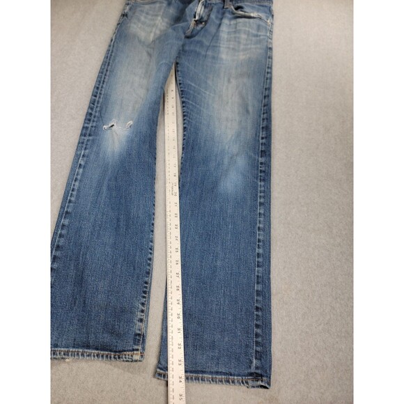 AG Adriano Goldschmied Jeans Mens 36X34 New Hero Straight Blue Distressed USA - Picture 2 of 16